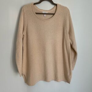 Charter Club Woman Festive Wheat Metallic Sweater 1X